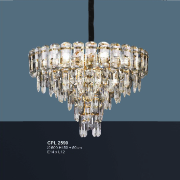 S - CPL  2590: Đèn thả Phale  - KT: Ø600mm x H450mm - Bóng đèn E14 x 12 bóng
