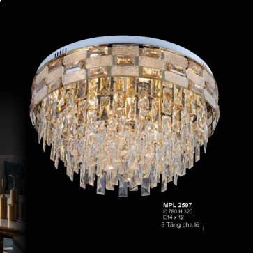 S - MPL 2597: Đèn áp trần Phale - KT: Ø780mm x H320mm - Bóng đèn E14 x 12 bóng