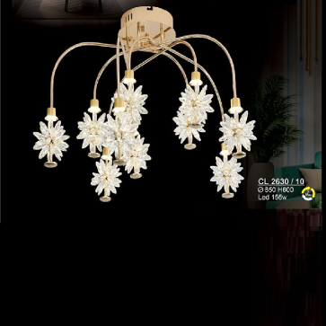 S - CL 2630/10: Đèn chùm thả LED phale  - KT: Ø850mm x H600mm - Đèn LED 155W ánh sáng đổi 3 màu