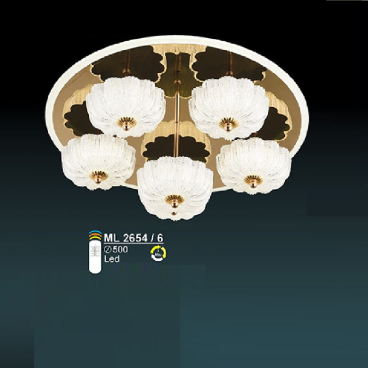 S - ML 2654/6: Đèn áp trần LED 6 tay - KT: Ø500mm - Đèn LED  đổi 3 màu