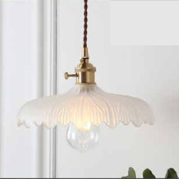 THCN 266: Đèn thả đơn chao thủy tinh - KT: Ø250mm x H900mm  - Bóng đèn LED  x 1 bóng