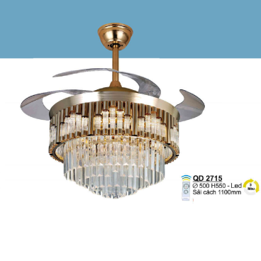QD 2715: Quạt trần đèn LED đổi 3 màu