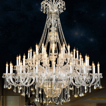 CNQT - 272: Đèn chùm nến Phale K9 66 tay  - KT: Ø1800mm x H2500mm - Bóng đèn nến E14 x 66 bóng