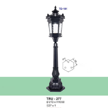 TRỤ - 277: Đèn trụ sân vườn chất liệu hợp kim