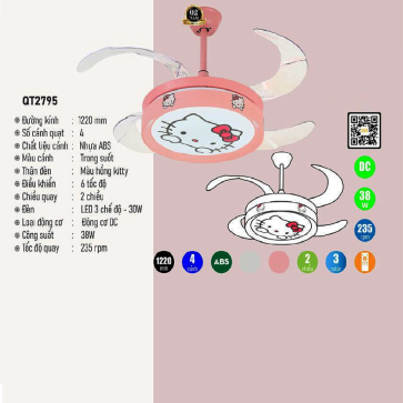 QT2795: Quạt trần đèn LED