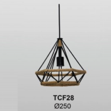 TCF28: Đèn thả đơn, chóa hợp kim sơn tĩnh điện - KT: Ø250mm - Bóng đèn E27 x 1