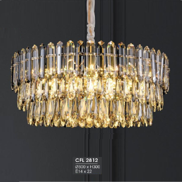 HF - CFL 2812: Đèn thả Phale - KT: Ø800mm x H300mm - Bóng đèn E14 x 22 bóng