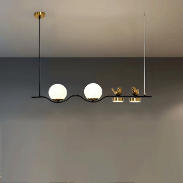 THCN 283: Đèn thả ngang - KT: L900mm x H1000mm - Đèn LED + Bóng đèn E27 x 2 bóng