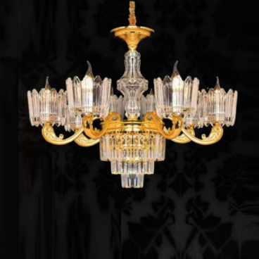 CNQT - 284: Đèn chùm nến 8 tay - KT: Ø700mm x H900mm - Bóng đèn nến E14 x 8 bóng