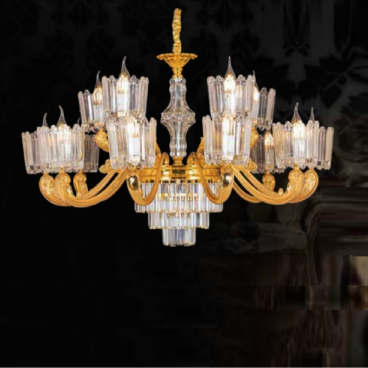 CNQT - 285: Đèn chùm nến 12 tay - KT: Ø750mm x H900mm - Bóng đèn nến chân E14 x 12 bóng