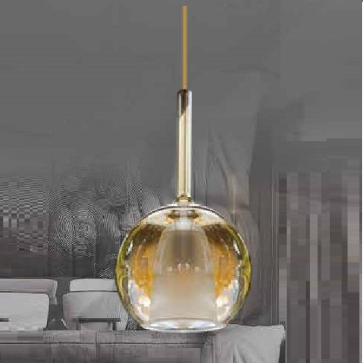 THCN 288: Đèn thả đơn chao quả bi thủy tinh - KT: Ø250mm x H900mm - Bóng đèn E27 x 1