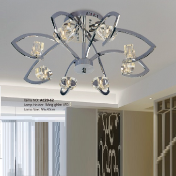 AC29-62: Đèn chùm kiểu ý 8 bóng - KT: Ø550mm x H300mm - Bóng đèn Ghim LED x 8 bóng