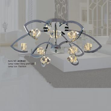 AC29-63:  Đèn chùm kiểu ý 9 bóng - KT: Ø700mm x H300mm - Bóng đèn Ghim LED x 9 bóng