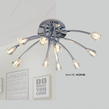 AC29-61: Đèn chùm ý 10 bóng - KT: Ø700mm x H300mm - Bóng đèn Ghim LED x 10 bóng