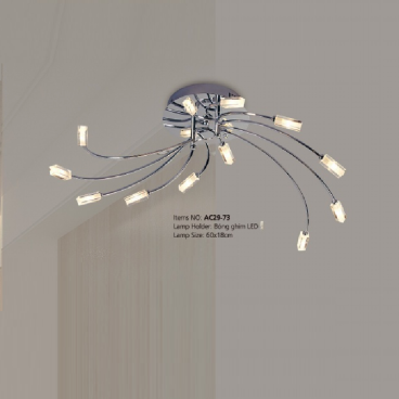 AC29-73: Đèn chùm ý 12 bóng - KT:  Ø600mm x H180mm - Bóng đèn Ghim LED x 12 bóng