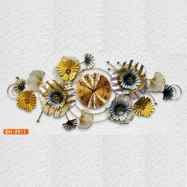 HF - ĐH - 2911: Đồng hồ trang trí hình cánh hoa - KT:  L1200mm x H520mm