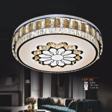 AD - OT 292: Đèn áp trần Phale LED - KT: Ø800mm - Đèn LED đổi 3 màu