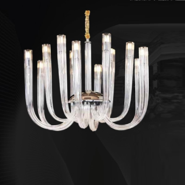 CNQT - 295: Đèn chùm LED 12 tay thủy tinh - KT: Ø600mm x H900mm - Đèn LED G9 x 12 bóng