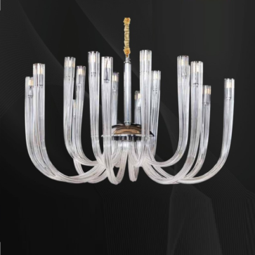 CNQT - 296: Đèn chùm LED 16 tay thủy tinh - KT: Ø800mm x H900mm - Đèn LED G9 x 16 bóng