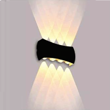 EU - CN - 296: Đèn gắn tường ngoài trời - KT: L215mm x W40mm x H80mm - Đèn LED ( chip LED Bridghlux) 1W x 8 ánh sáng vàng