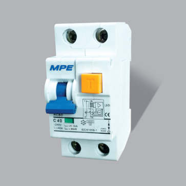 RCBO-30/240: CB 2P ( 2 cực) 40A, 30mA, 6kA