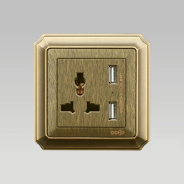 S70S-87016: Bộ ổ cắm 3 chấu đa năng +USB