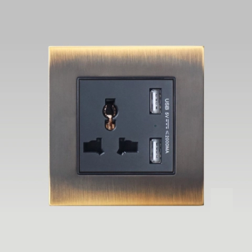 S80-88016:  Bộ ổ cắm 3 chấu đa năng + ổ cắm USB