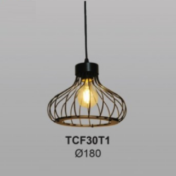 TCF30T1:  Đèn thả đơn, khung hợp kim sơn tĩnh điện - KT: Ø180mm - Bóng đèn E27 x 1 bóng