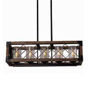 THCN 300: Đèn thả ngang  5 bóng chao thủy tinh - KT: L800mm x H900mm - Bóng đèn E27 x 5 bóng