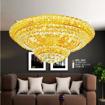 SN - MPL 3047: Đèn áp trần Phale - KT: Ø1000mm x H450mm - 281 hạt phale - Đèn LED + Đèn chân E14 x 12 bóng - Remote