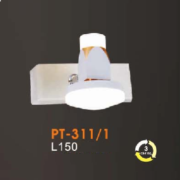 VE - PT - 311/1: Đèn rọi tranh/gương đơn - KT: L150mm - Đèn LED ánh sáng đổi 3 màu