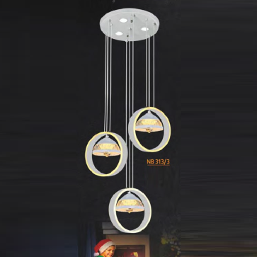 NB 313/3: Đèn thả 3 bóng - KT: Ø400mm x H950mm - Đèn LED 120W ánh sáng vàng