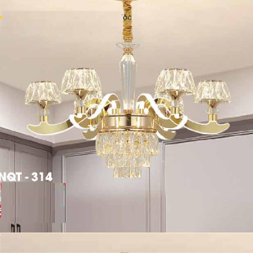 CNQT - 314: Đèn chùm LED Phale 6 tay -  KT: Ø650mm x H900mm - Đèn LED