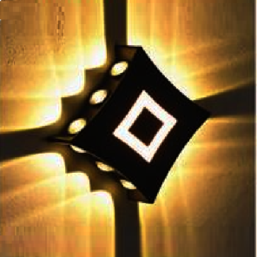 EU - CN - 316:  Đèn gắn tường LED - KT: L180mm x W45mm x H180mm - Đèn LED COB ( chip BridgeLux) 6W + 12W ánh sáng vàng