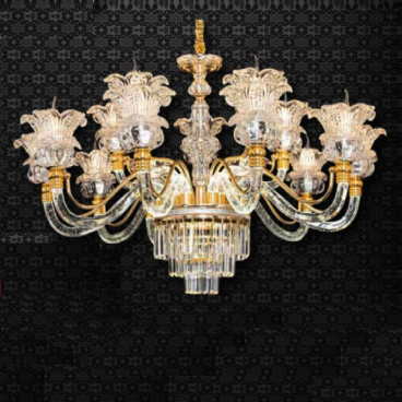 CNQT - 319: Đèn chùm nến 15 tay có đèn LED - KT: Ø900mm x H1000mm - Đèn nến chân E14 x 15 bóng