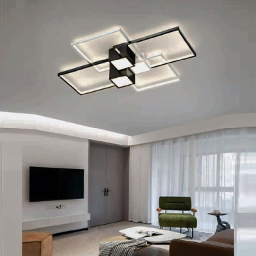 E - ML - 32: Đèn áp trần LED Mica - KT: L1100mm x W800mm x  H120mm - Đèn LED 232W ánh sáng đổi 3 màu - Remote