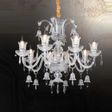 CNQT - 320: Đèn chùm nến Phale K9 8 tay - KT: Ø700mm x H1000mm - Bóng đèn nến chân E14 x 8 bóng