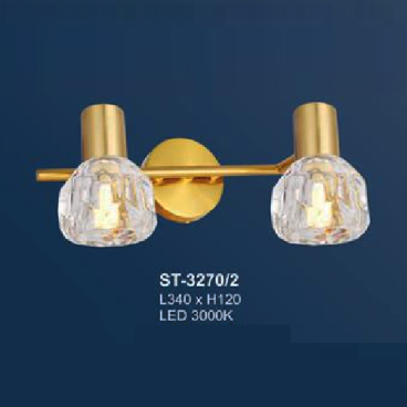 AN - ST - 3270/2: Đèn rọi tranh/gương đôi - KT: L340mm x H120mm - Đèn LED ánh sáng vàng 3000K