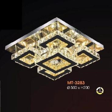 VE - MT - 3283:  Đèn áp trần vuông LED - KT:  L500mm x W500mm x H200mm - Đèn LED  đổi 3 màu