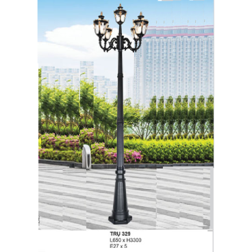 TRỤ 329:  Đèn trụ  hợp kim 5 bóng - cao 3300mm