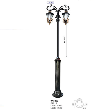TRỤ 334: Đèn trụ hợp kim 2 bóng, chiều cao 3400mm