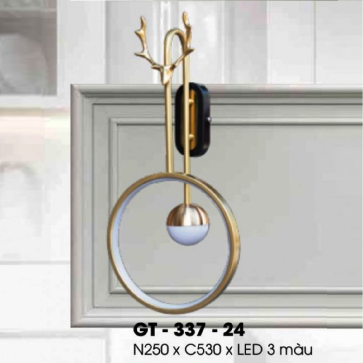 GT - 337-24: Đèn gắn tường LED - KT: W250mm x H530mm - Đèn LED đổi 3 màu