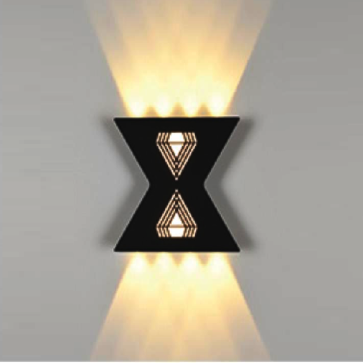 EU - CN - 338: Đèn gắn tường LED - KT: L200mm x W36mm x H205mm - Đèn LED 1W x 8  + 10W ánh sáng vàng 3000K