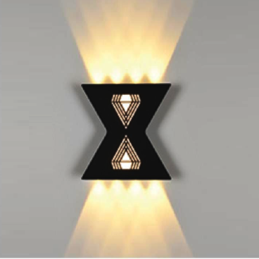 EU - CN - 338: Đèn gắn tường LED - KT: L200mm x W36mm x H205mm - Đèn LED 1W x 8  + 10W ánh sáng vàng 3000K