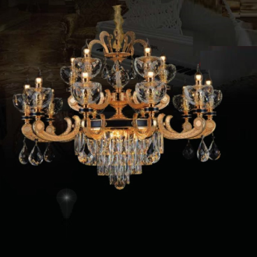 CNQT - 347: Đèn chùm nến  Phale 15 bóng  - KT: Ø950mm x H1100mm - Bóng đèn nến chân E14 x 15 bóng