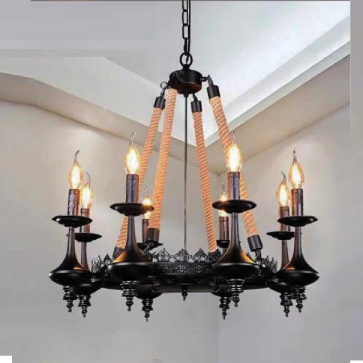 TTK35: Đèn chùm thả Cafe - KT: Ø650mm - Bóng đèn E14 x 8 bóng