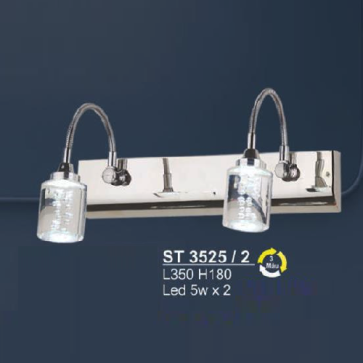 SN - ST 3525/2: Đèn rọi tranh/gương đôi - KT: L350mm x H180mm - Đèn LED 5W x 2 ánh sáng đổi 3 màu