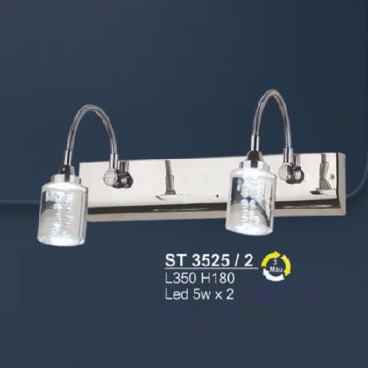 SN - ST 3525/2: Đèn rọi tranh/gương đôi - KT: L350mm x H180mm - Đèn LED 5W x 2 ánh sáng đổi 3 màu