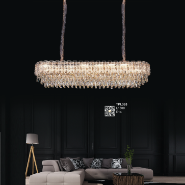 TPL353: Đèn thả Phale gắn ngang - KT: L1500mm - Bóng đèn E14