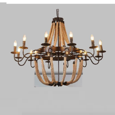 TTK34: Đèn chùm Cafe - KT: 850mm - Bóng đèn nến E14 x 12 bóng